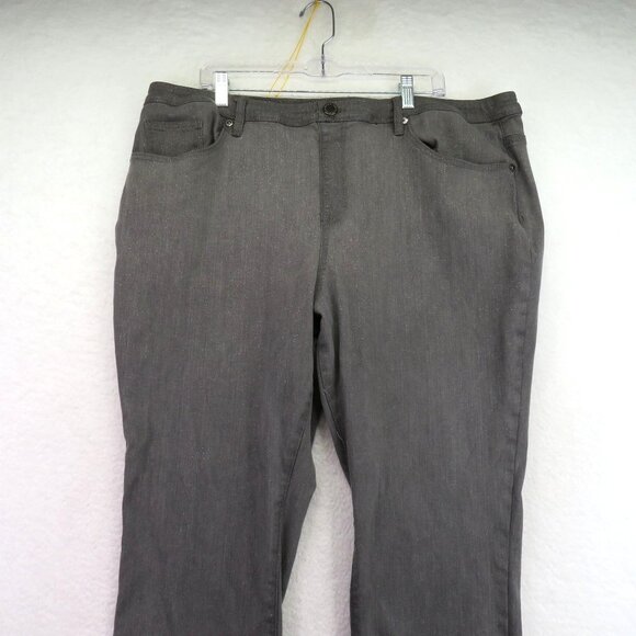 DG2 By Diane Gilman Jeans Womens Size 22W Gray Glitter Denim Stretch - Picture 2 of 10